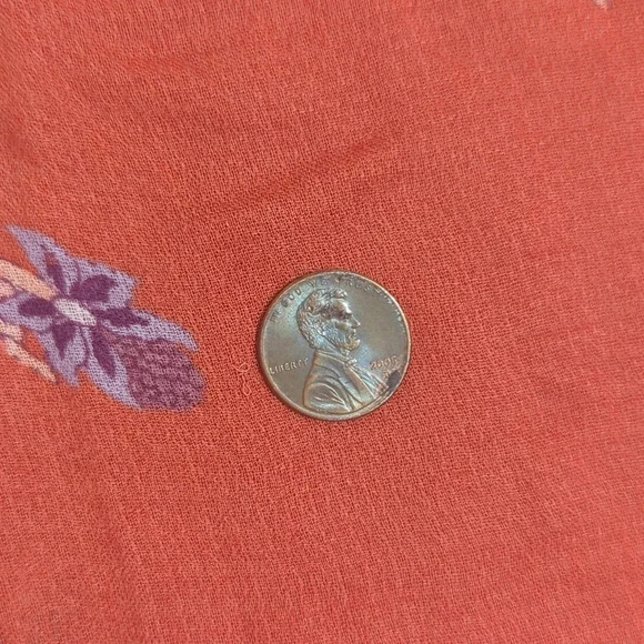 Lucky Brand Floral Peasant Top, Color Rust Size L - Picture 14 of 14